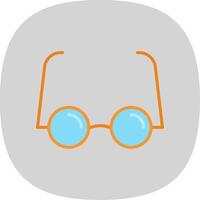 leyendo lentes plano curva icono diseño vector