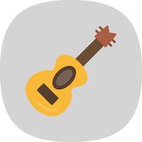 Guitar Flat Curve Icon Design vector