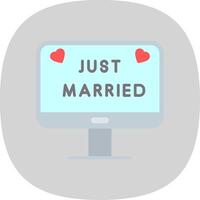 Just Married Flat Curve Icon Design vector