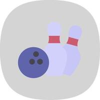 Bowling Flat Curve Icon Design vector