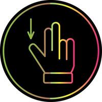 Two Fingers Drag Down Line Gradient Due Color Icon Design vector