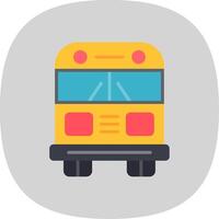 colegio autobús plano curva icono diseño vector