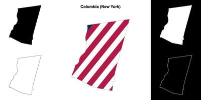 Columbia County, New York outline map set vector