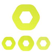 Yellow line hexagon logo design set vector