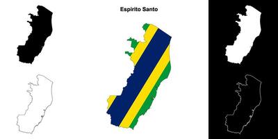 Espirito Santo state outline map set vector