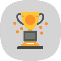 Trophy Flat Curve Icon Design vector