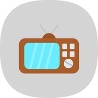 Television Flat Curve Icon Design vector