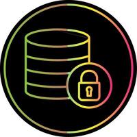 secure Database Line Gradient Due Color Icon Design vector