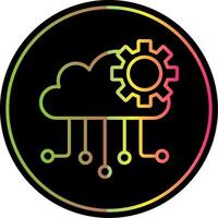 nube informática línea degradado debido color icono diseño vector