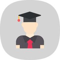 Graduation Flat Curve Icon Design vector