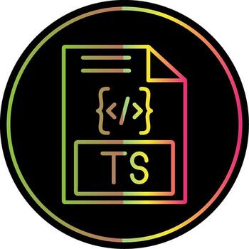 ts línea degradado debido color icono diseño vector