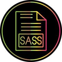 Sass Line Gradient Due Color Icon Design vector