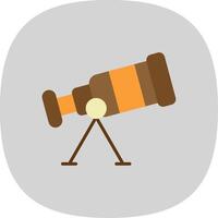 Telescope Flat Curve Icon Design vector