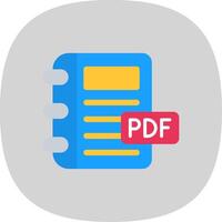 Pdf Flat Curve Icon Design vector