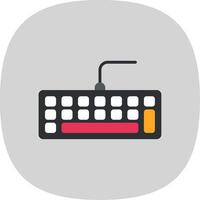 teclado plano curva icono diseño vector