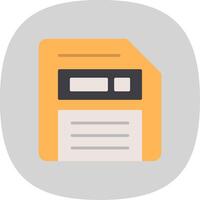 Floppy Disk Flat Curve Icon Design vector