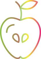 manzana línea degradado debido color icono diseño vector