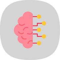 Brain Flat Curve Icon Design vector