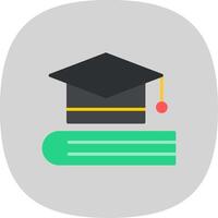 Graduation Flat Curve Icon Design vector