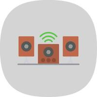 Audio System Flat Curve Icon Design vector