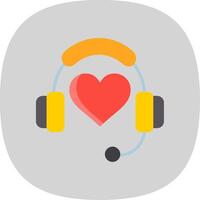 Headphone Flat Curve Icon Design vector