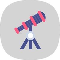 Telescope Flat Curve Icon Design vector