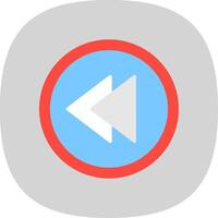 Backward Flat Curve Icon Design vector
