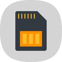 Sd Card Flat Curve Icon Design vector