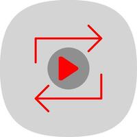 Replay Flat Curve Icon Design vector