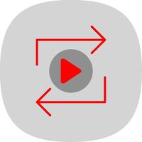 Replay Flat Curve Icon Design vector