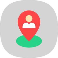 Location Flat Curve Icon Design vector