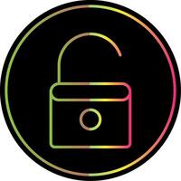 Open Lock Line Gradient Due Color Icon Design vector