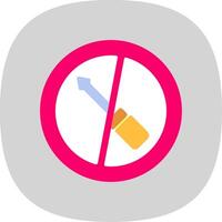 No Screwdriver Flat Curve Icon Design vector