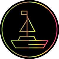 Yatch Line Gradient Due Color Icon Design vector