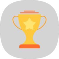 Trophy Flat Curve Icon Design vector