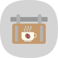 Cafe Signage Flat Curve Icon Design vector