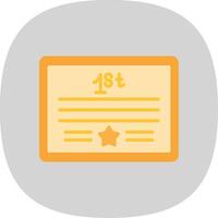 Certificate Flat Curve Icon Design vector