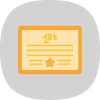 Certificate Flat Curve Icon Design vector