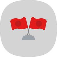 Flags Flat Curve Icon Design vector