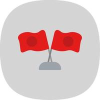 Flags Flat Curve Icon Design vector