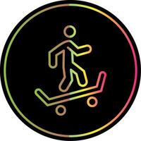 Skateboarding Line Gradient Due Color Icon Design vector