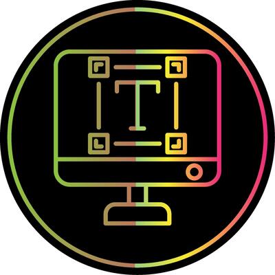 Typography Line Gradient Due Color Icon Design