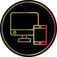 Adaptive web development Line Gradient Due Color Icon Design vector