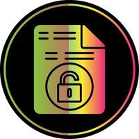 Unsecure File Glyph Due Color Icon Design vector