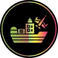 Ship Glyph Due Color Icon Design vector