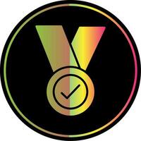 medalla glifo debido color icono diseño vector