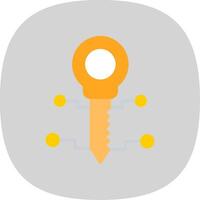 Key Flat Curve Icon Design vector