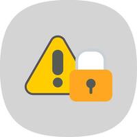 Warning Flat Curve Icon Design vector