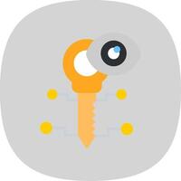 Key Flat Curve Icon Design vector