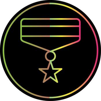 medalla línea degradado debido color icono diseño vector